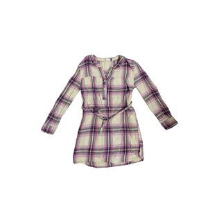 Gap Plaid Flannel Lilac Dress Size 6-7